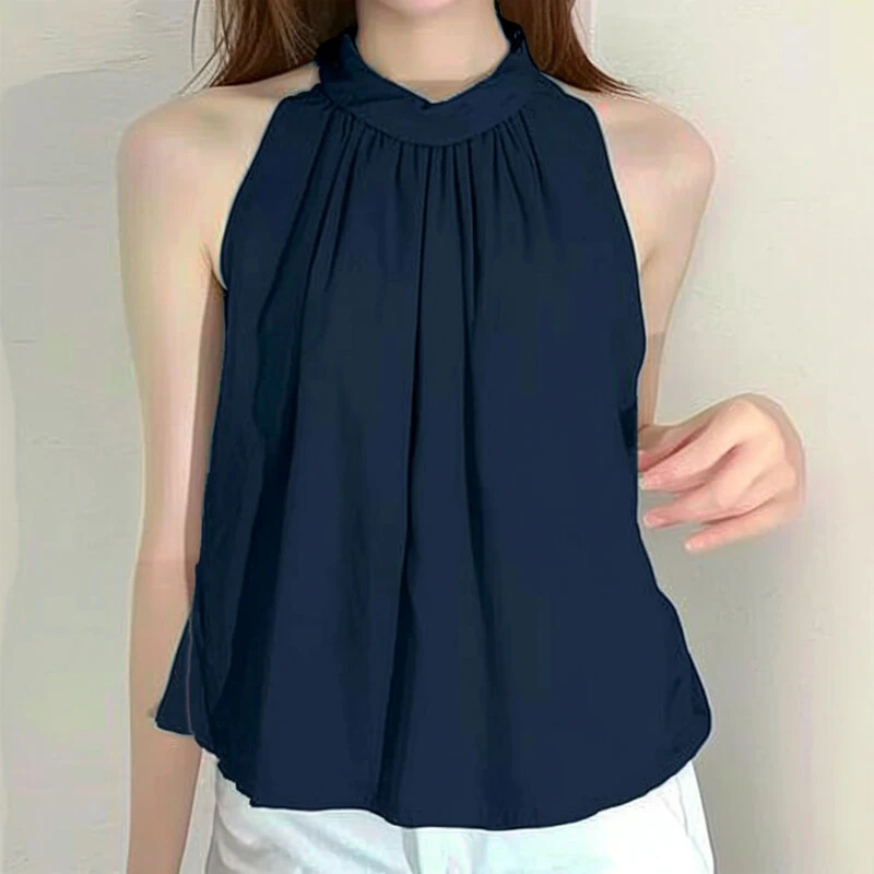 ZANZEA Elegant Style Womens Tank Vest Summer Sleeveless O-Neck Plain Casual Loose Camisoles Top (image for) ZANZEA Elegant Style Womens Tank Vest Summer Sleeveless O-Neck Plain Casual Loose Camisoles Top